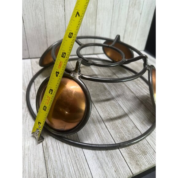 Vtg Ambrosia MCM Metal Wire & Brass Copper Basket Fruit Bowl Decor 1995 11" DIA - Picture 10 of 10